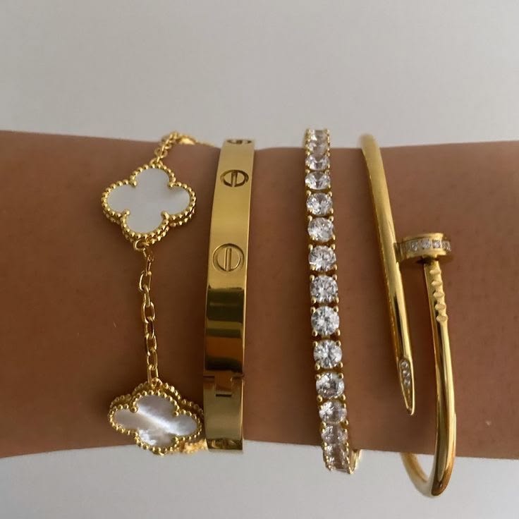Golden Bracelet Stack